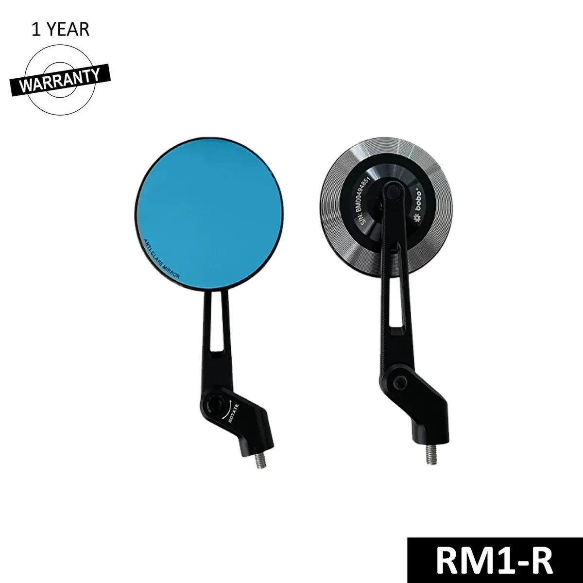 Bobo Rm1-R Premium Cnc Rear View Mirrors – Universal Motorcycle Handlebar Mirrors 1