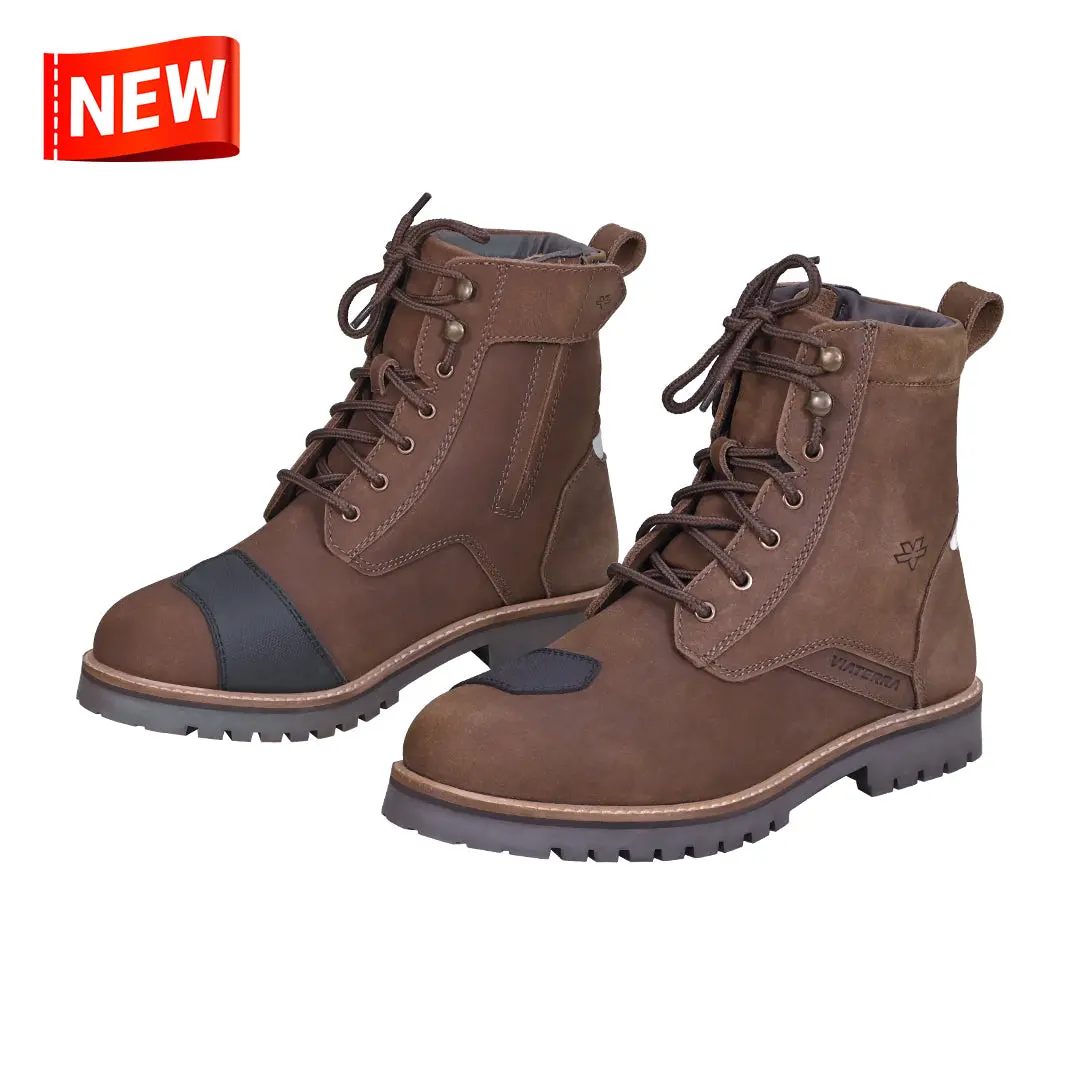 Bronson - Retro Style Motorcycle Riding Boots (Brown) 1