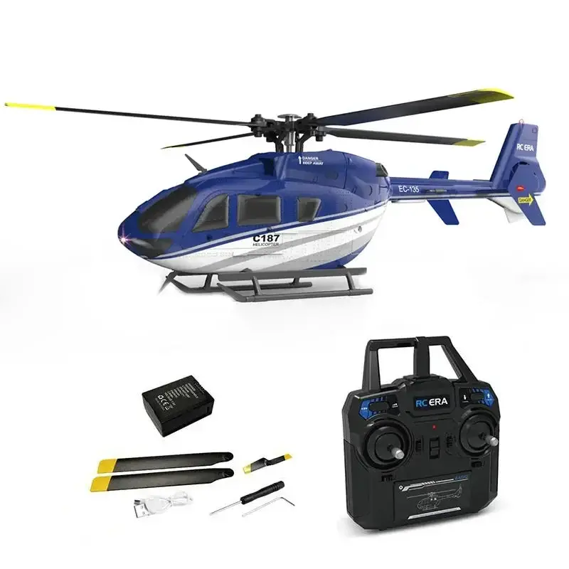 C187  Ec135 4Ch 6-Axis Gyro Single-Propeller Without Ailerons Rc Helicopter  Rtf 1