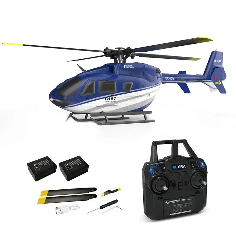 C187 Ec135 4Ch 6-Axis Gyro Single-Propeller Without Ailerons Rc Helicopter Rtf 2
