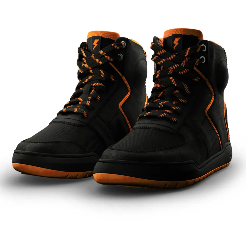 Casual - Waterproof Motorcycle Riding Boots (Blue/Orange) 1