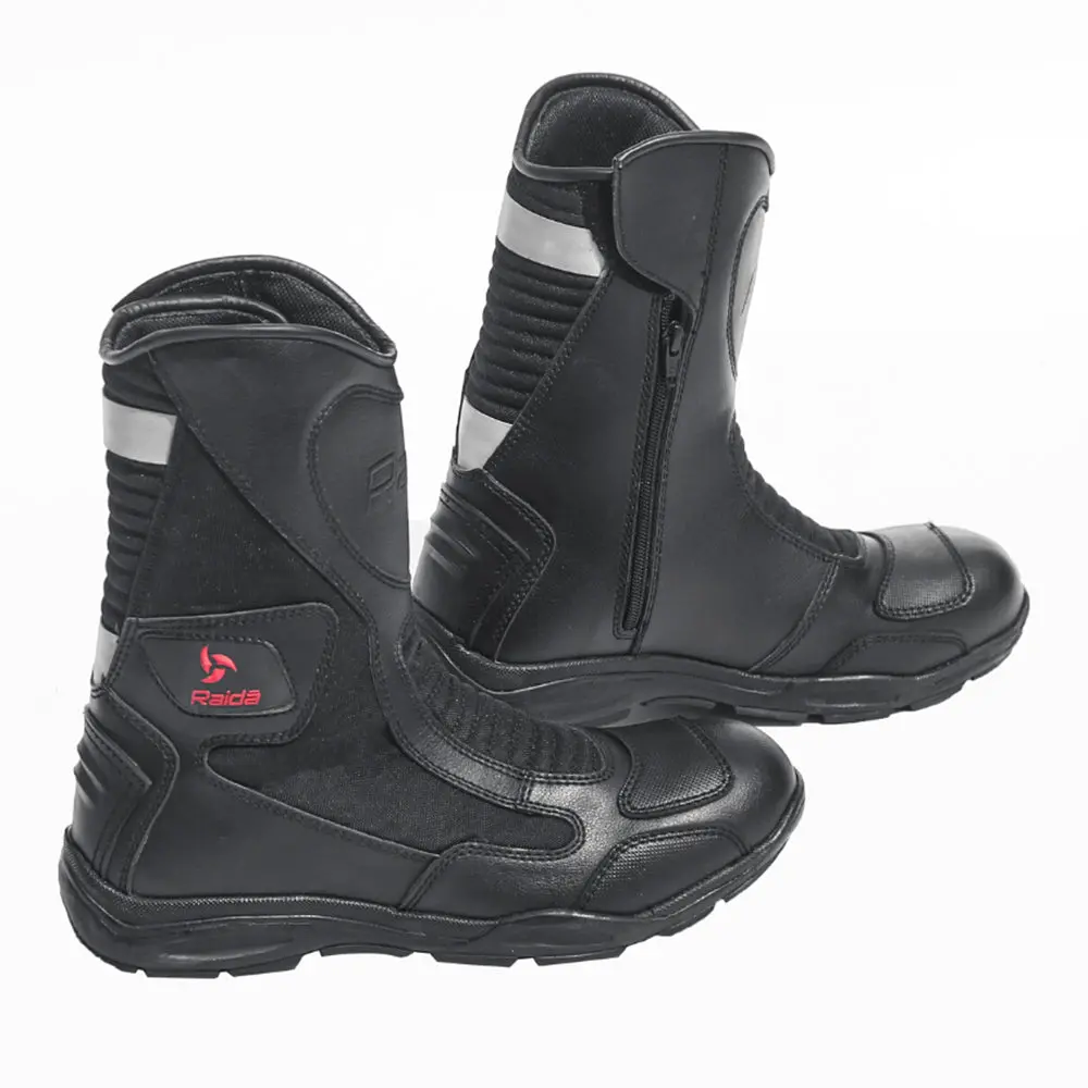 Discover - Water Resistant Motorcycle Riding Boots (Black) 1