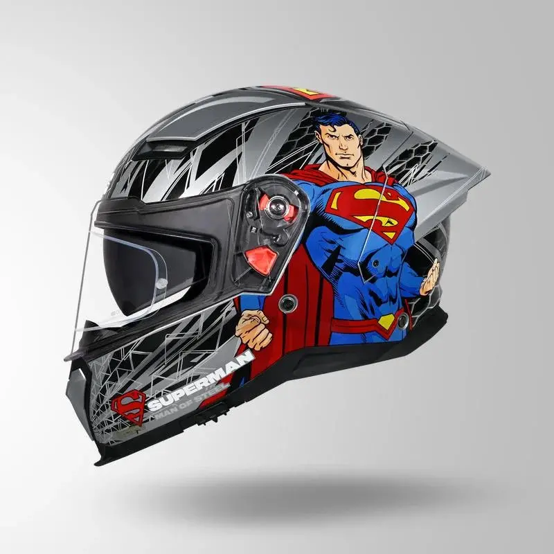 Studds Helios Superman Edition Silver & Blue | Isi & Dot Certified Helmet 1