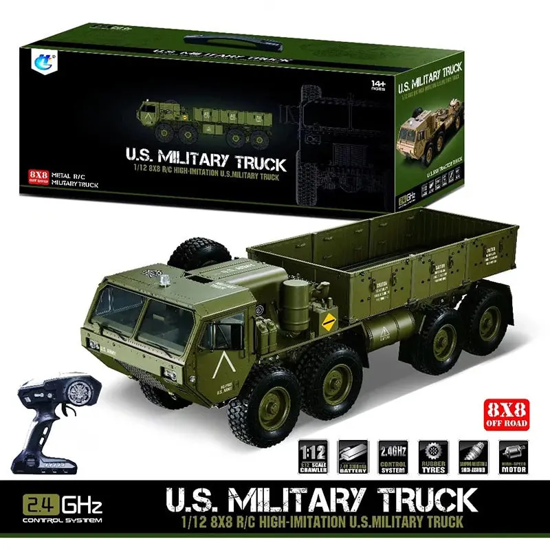 Hg P801 1/12 8X8 8Wd Rc Us Army Military Truck  Rtr 1