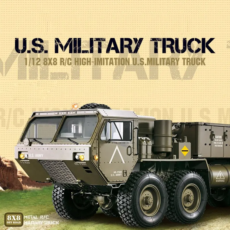 Hg P801 1/12 8X8 8Wd Rc Us Army Military Truck Rtr 2