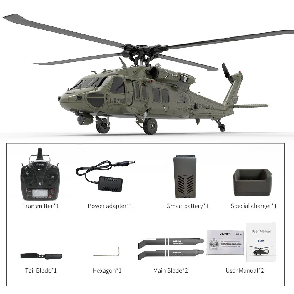 F09 Uh60 Utility Black Hawk Rc Helicopter Rtf 1