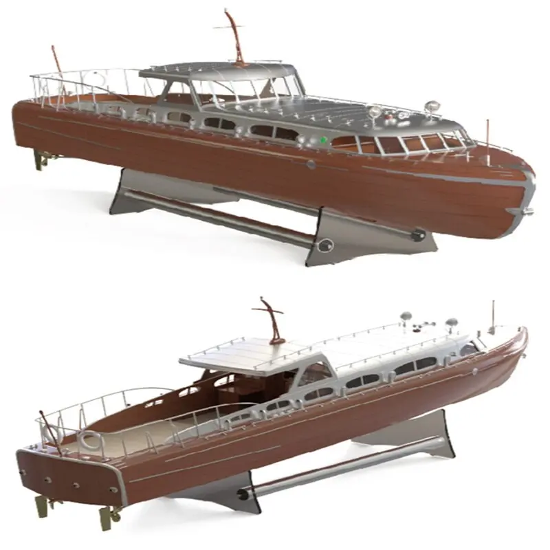 Retro Classic 1/18 Thunderbird Yacht Boat Model Kit  Manual Assembly 1