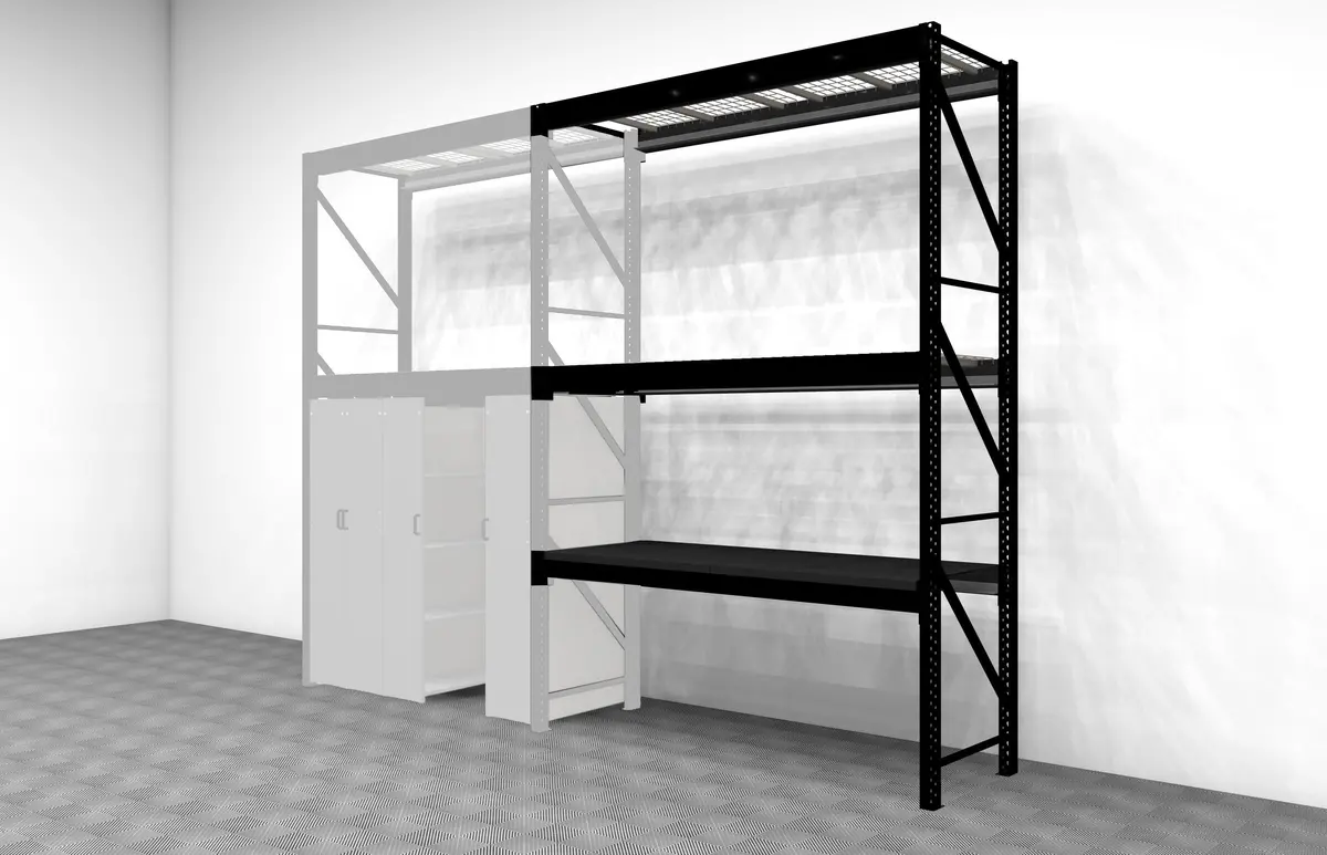 Levrack Workstation Plus W/ Overhead Storage 1