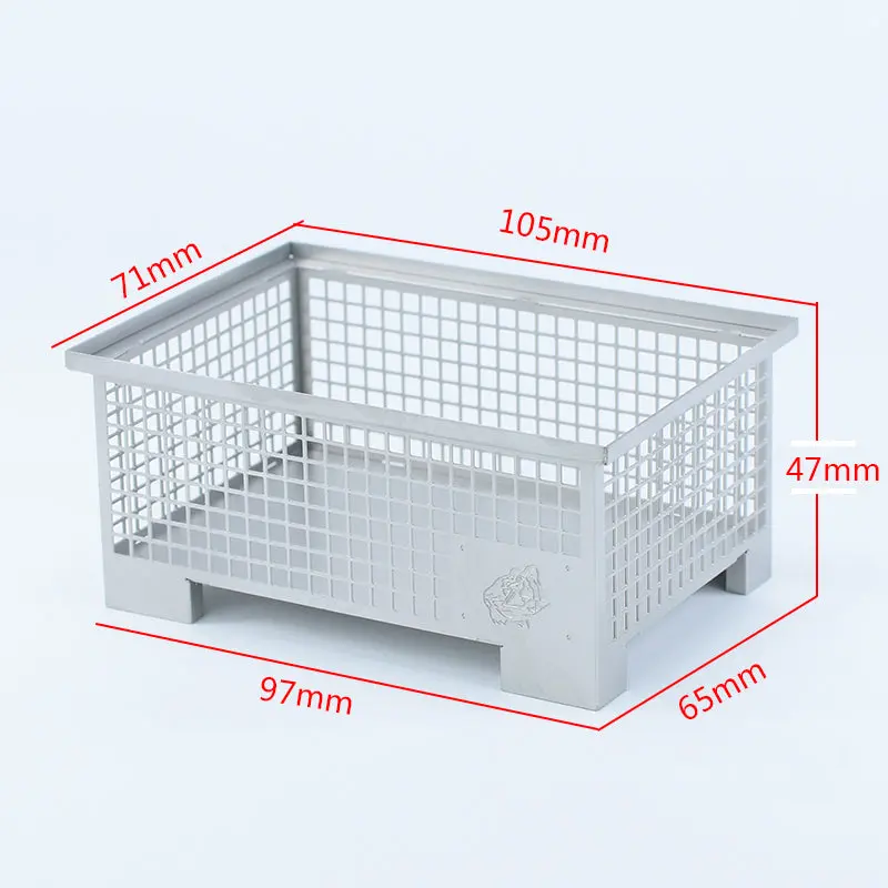 1/14 Stainless Steel Forklift Basket Storage Basket 1