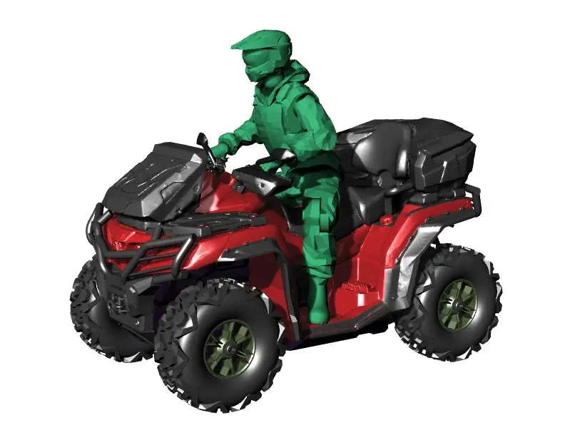 3D Printed 1/35 X1000 Atv Diy Rc Assembled Quad Motorcycle Kit 2