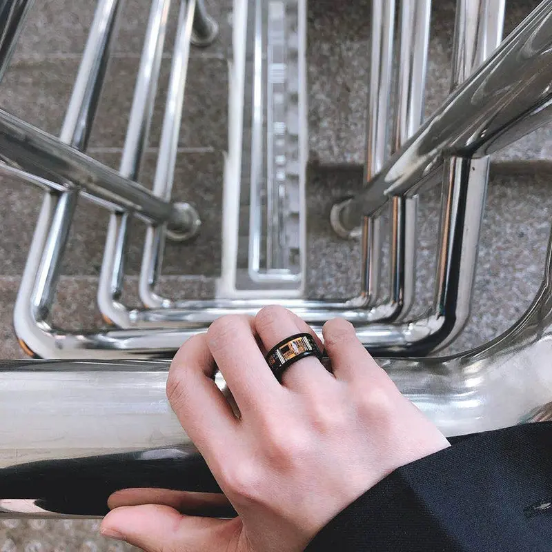 Sandalwood Inlaid Chip Tritium Trachea Ring Self-Luminous For 25 Years 4