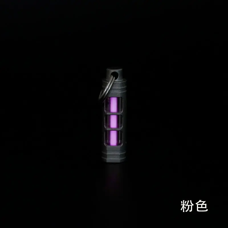 Titanium Alloy Tritium Tube Keychain Self-Luminous 25Years 3.5X25mm 7
