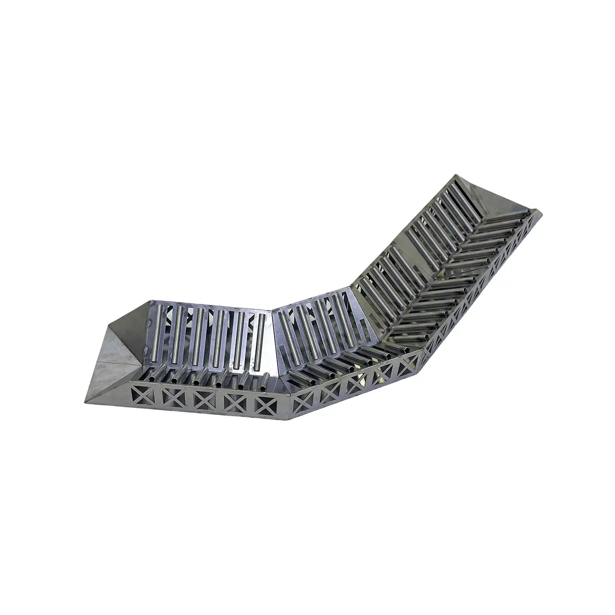 1/18 1/24 Rc Climbing Cart Stainless Steel V-Shaped Cross Groove Obstacle Prop 1