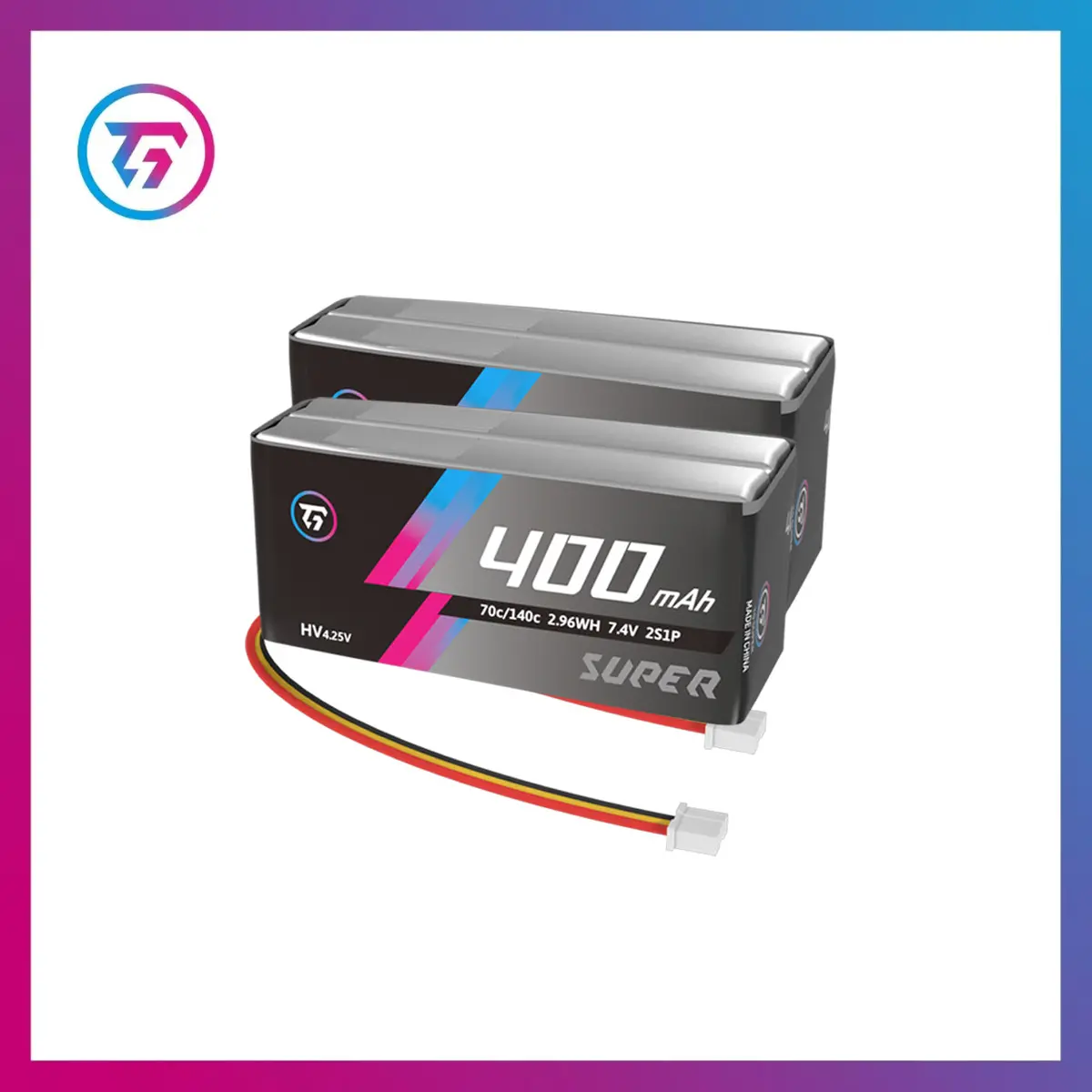 Tg Super 400Mah 2S 7.6V 70C 1/24 Rc Drift Car Lithium Battery Ph2.0 Plug 3