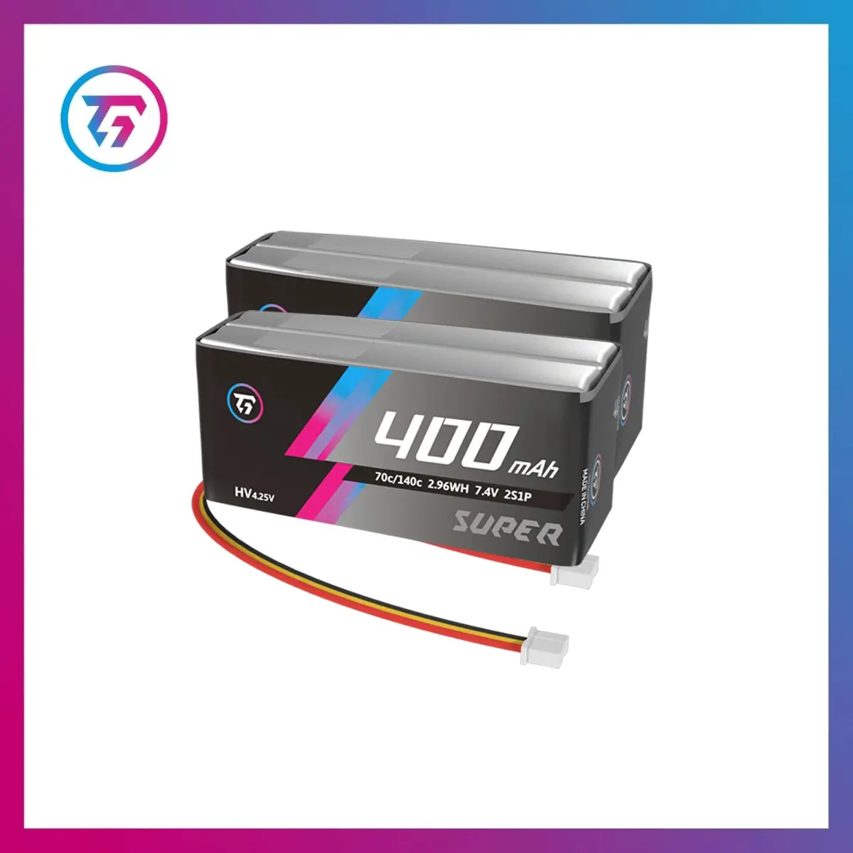 Tg Super 400Mah 2S 7.6V 70C 1/24 Rc Drift Car Lithium Battery Ph2.0 Plug 2