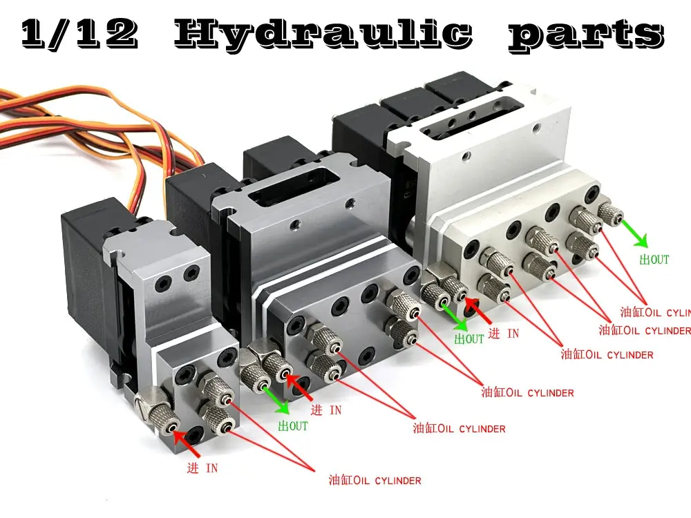 Wst J-16 1/12 Hydraulic Excavator 1-6Ch Directional Valve With Medium Oil Return Function 4