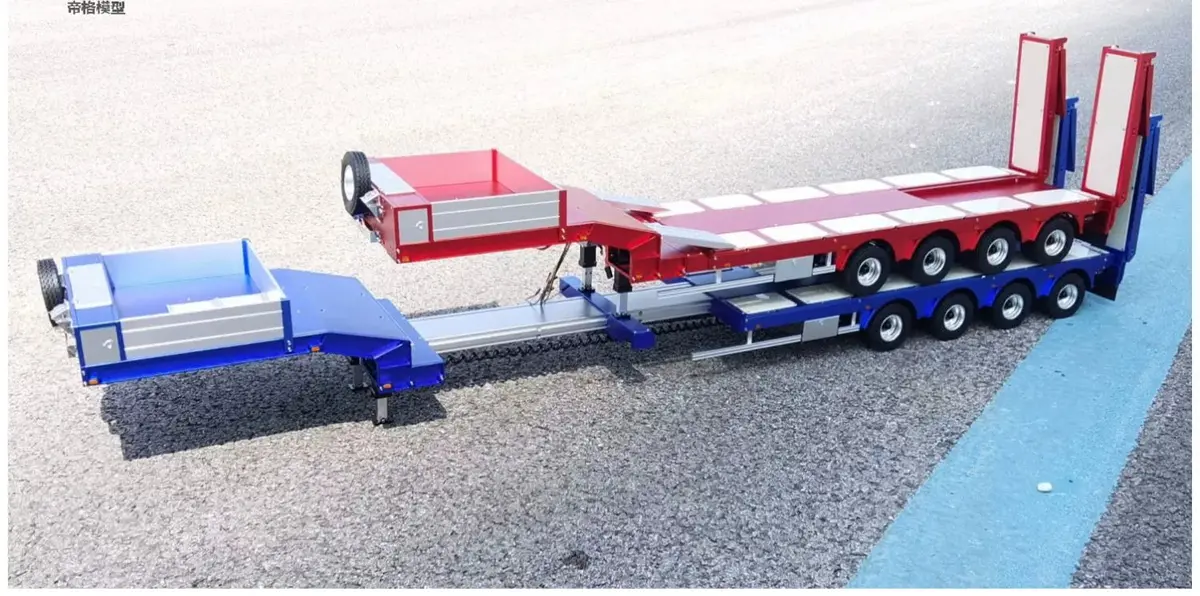 Tamiya 1/14 Rc Tractor Metal Low Bed Trailer 1