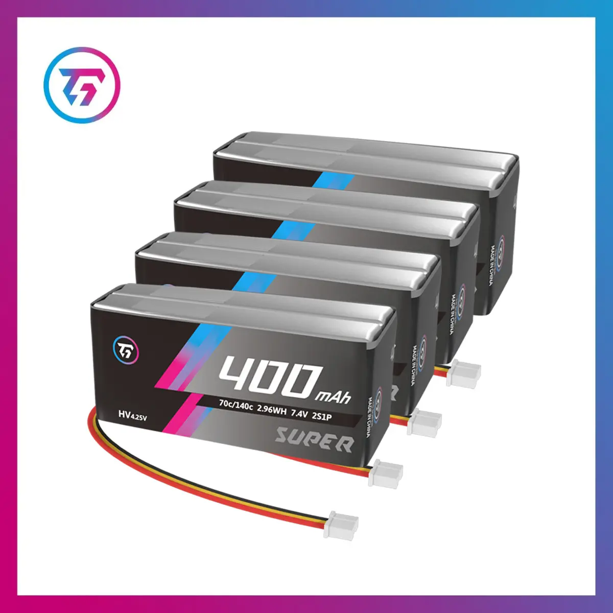 Tg Super 400Mah 2S 7.6V 70C 1/24 Rc Drift Car Lithium Battery Ph2.0 Plug 6
