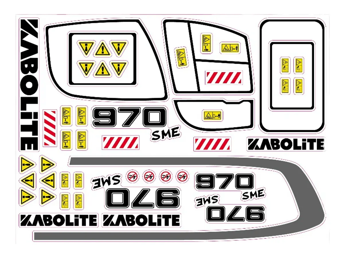 Kabolite K970 1/14 Rc Engineering Excavator Sticker 1