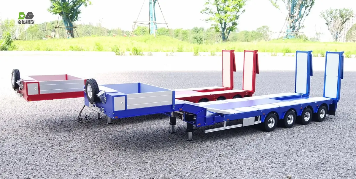 Tamiya 1/14 Rc Tractor Metal Low Bed Trailer 2