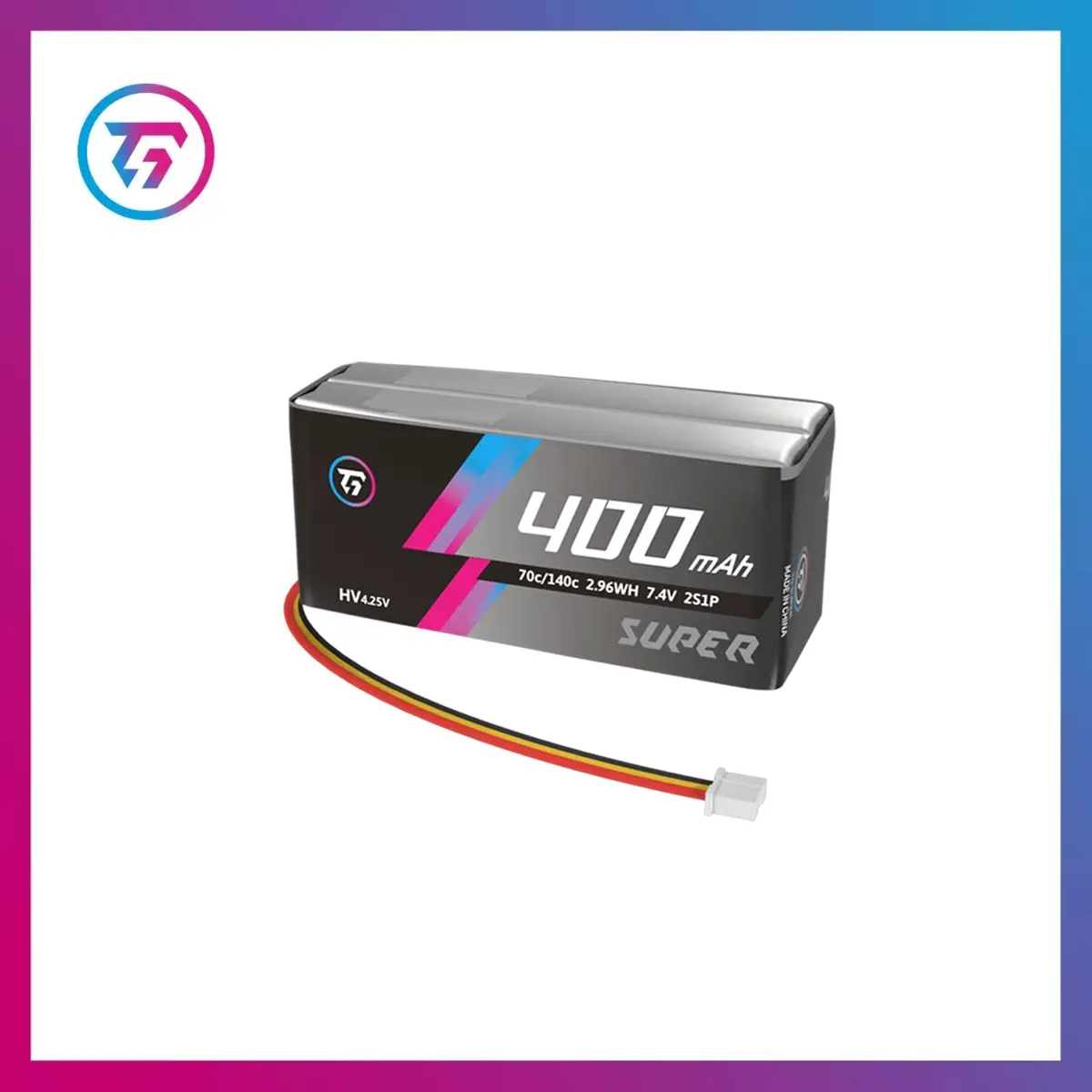 Tg Super 400Mah 2S 7.6V 70C 1/24 Rc Drift Car Lithium Battery Ph2.0 Plug 1