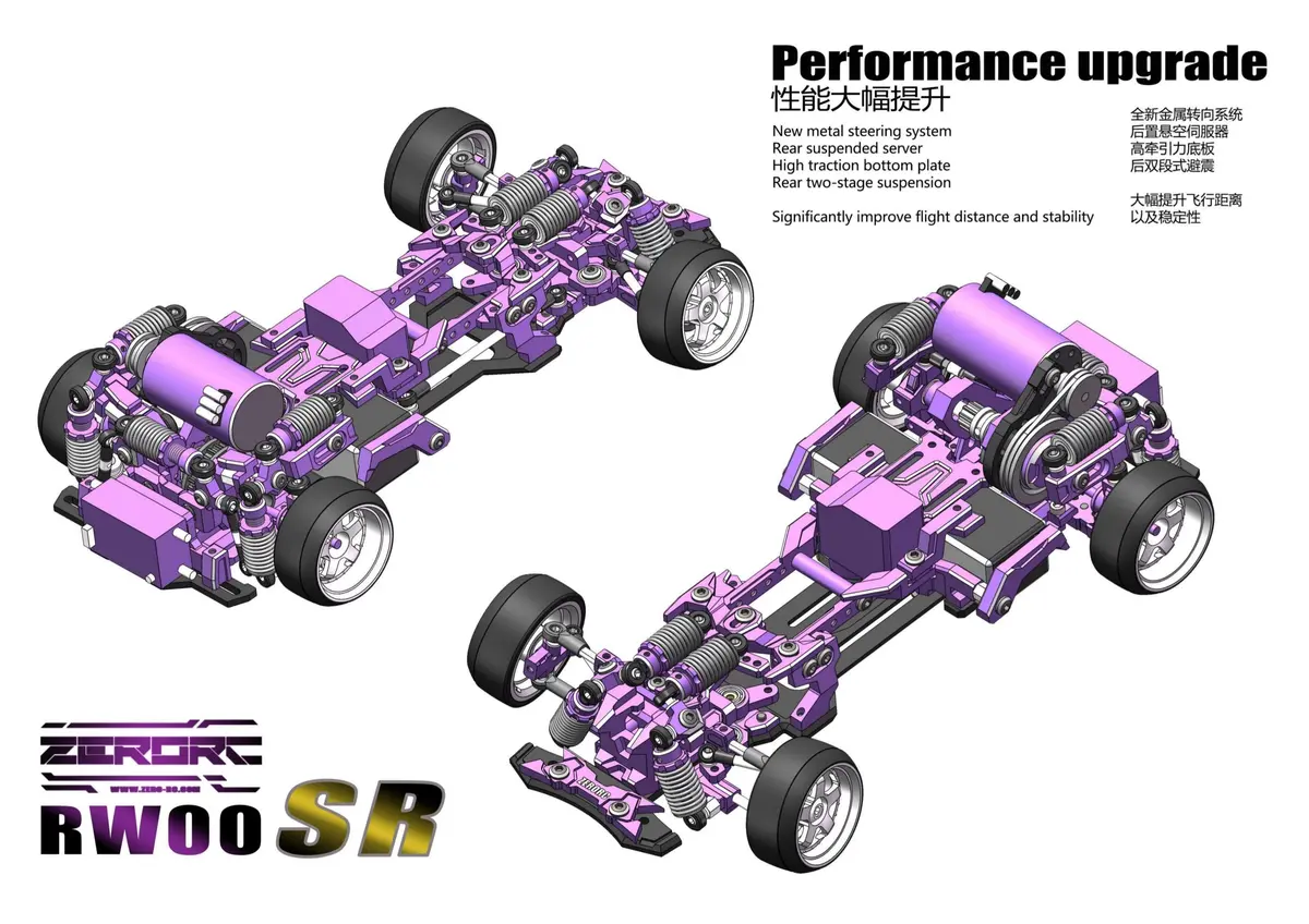 Zerorc Rw00sr Awd 1/24 Rc Drift Car Kit With Op Part 1