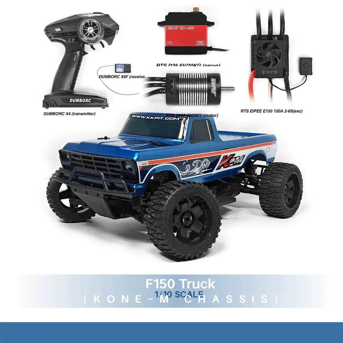 Kkpit 1/10C F150 Rc Pickup With Kone-M Chassis Cs040 Transparent Case Rtr 1