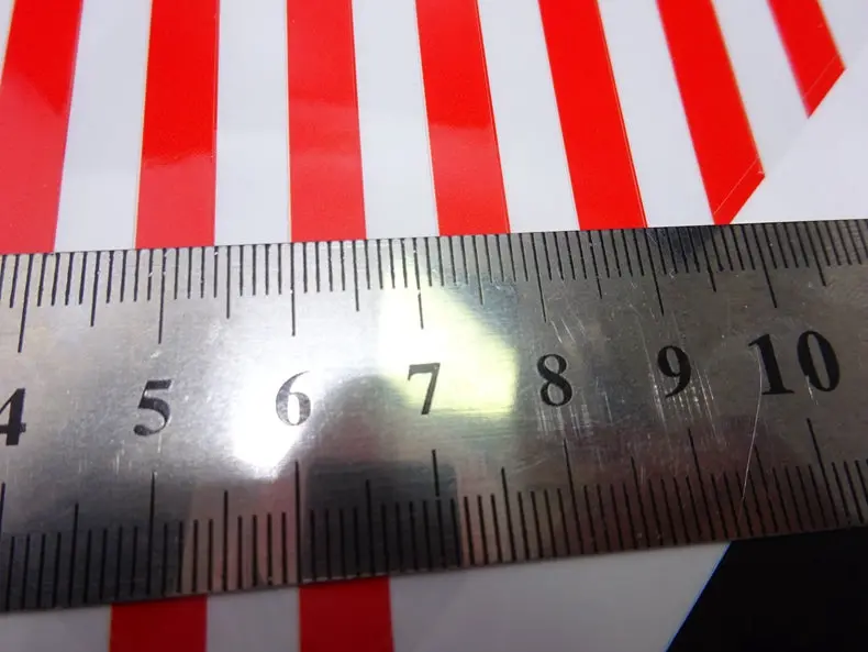 1/14 Tractor General European Alert Red And White Stripe Waterproof Sticker 2
