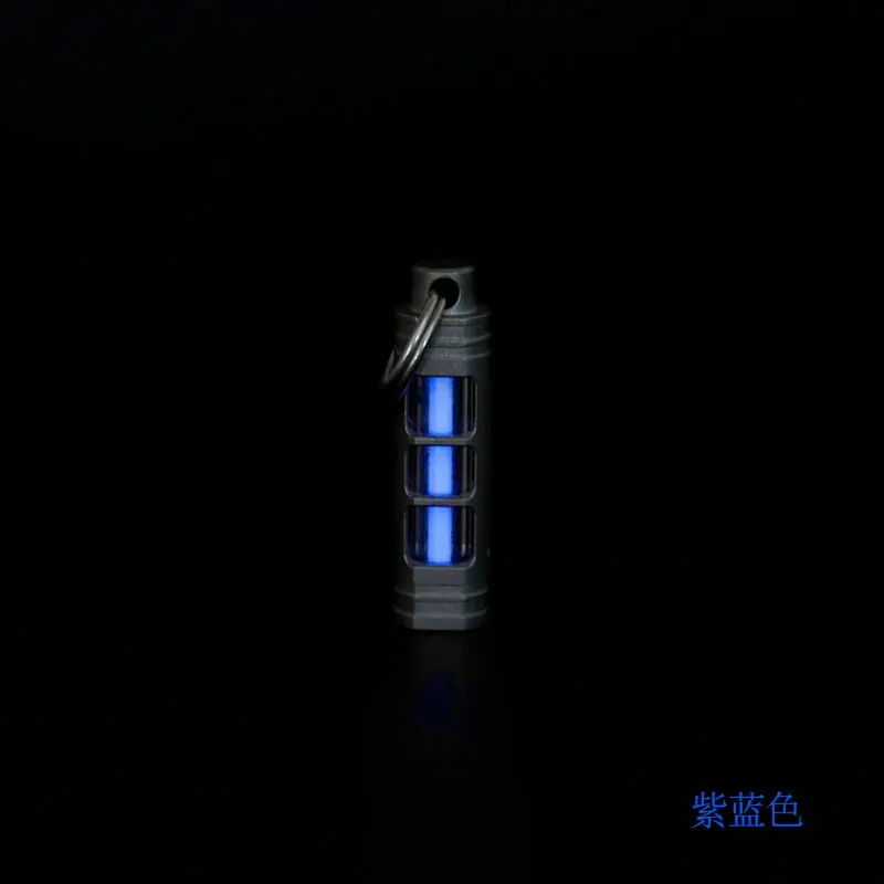 Titanium Alloy Tritium Tube Keychain Self-Luminous 25Years 3.5X25mm 9
