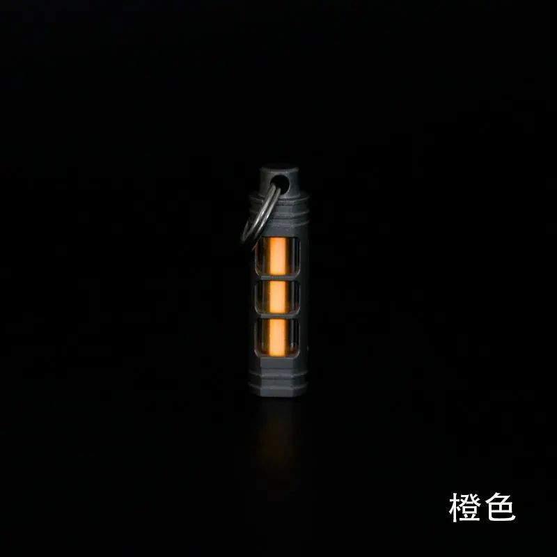 Titanium Alloy Tritium Tube Keychain Self-Luminous 25Years 3.5X25mm 5