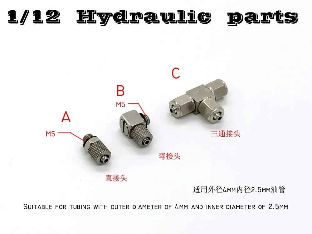 10Pcs Rc Hydraulic Model Diy Micro Hydraulic Connector Tee Connector 4X2.5Mm 2