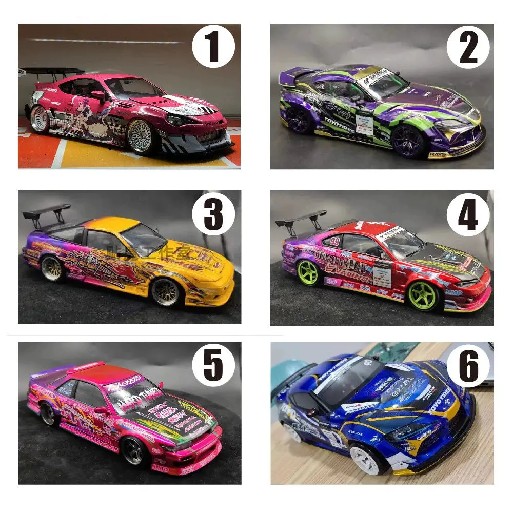 1/24 Rc Drift Car Eva S13 S15 Supra Shell Painted Water Transfer Sticker 1