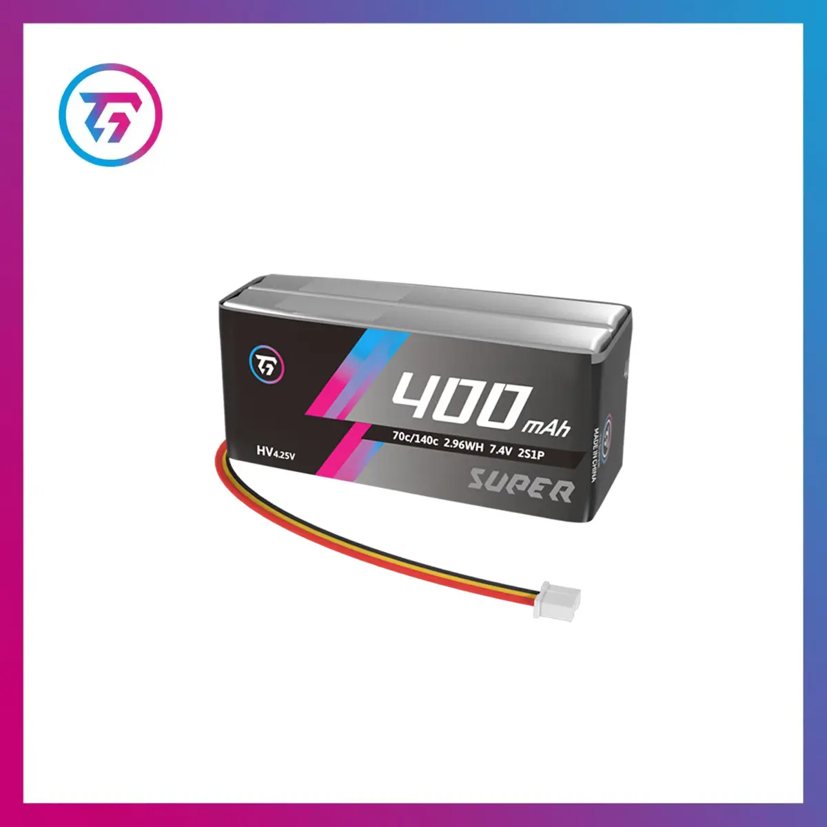 Tg Super 400Mah 2S 7.6V 70C 1/24 Rc Drift Car Lithium Battery Ph2.0 Plug 2