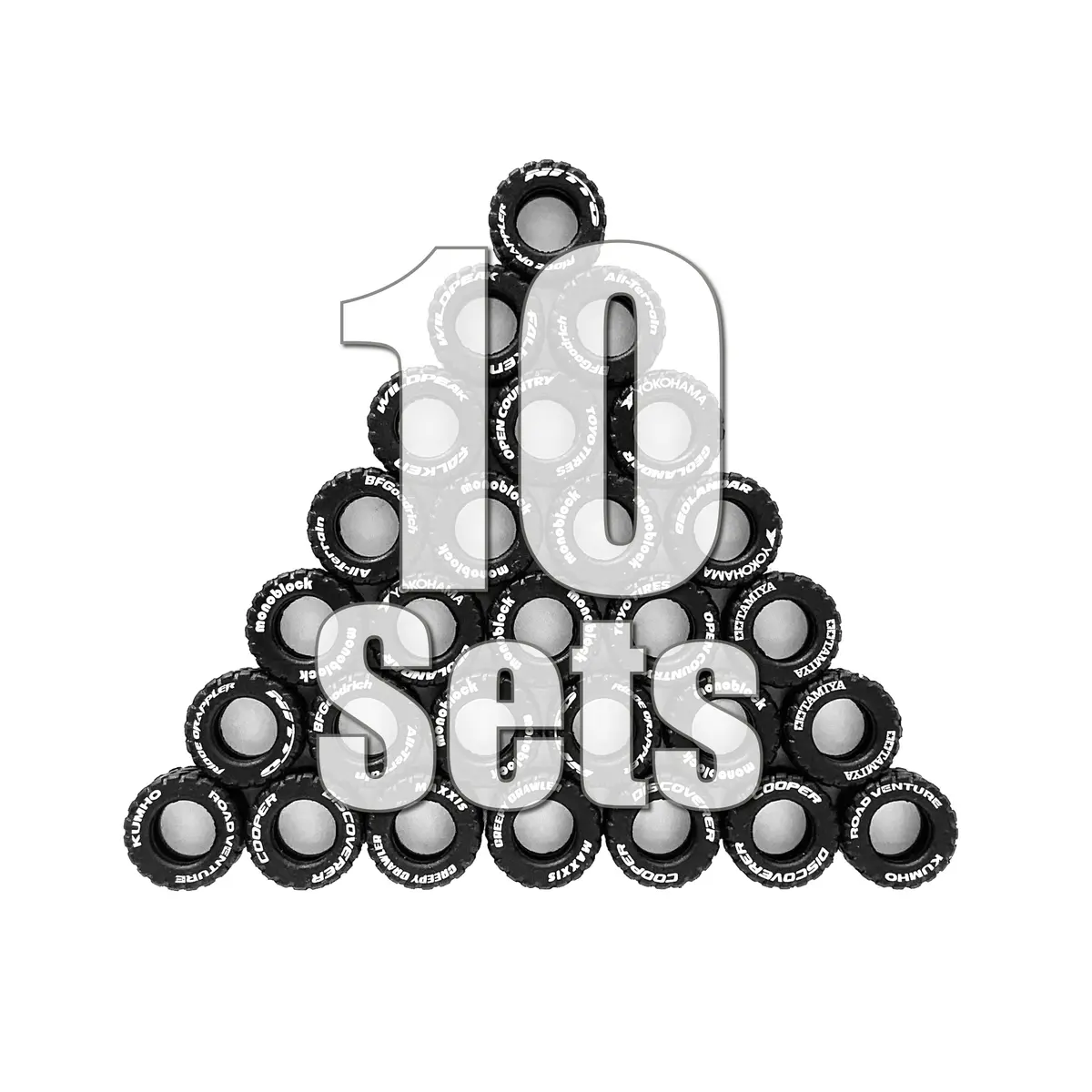 Off-Road Tires W/ Lettering 10 Sets (40 Pieces) Value Pack (30% Off) 1