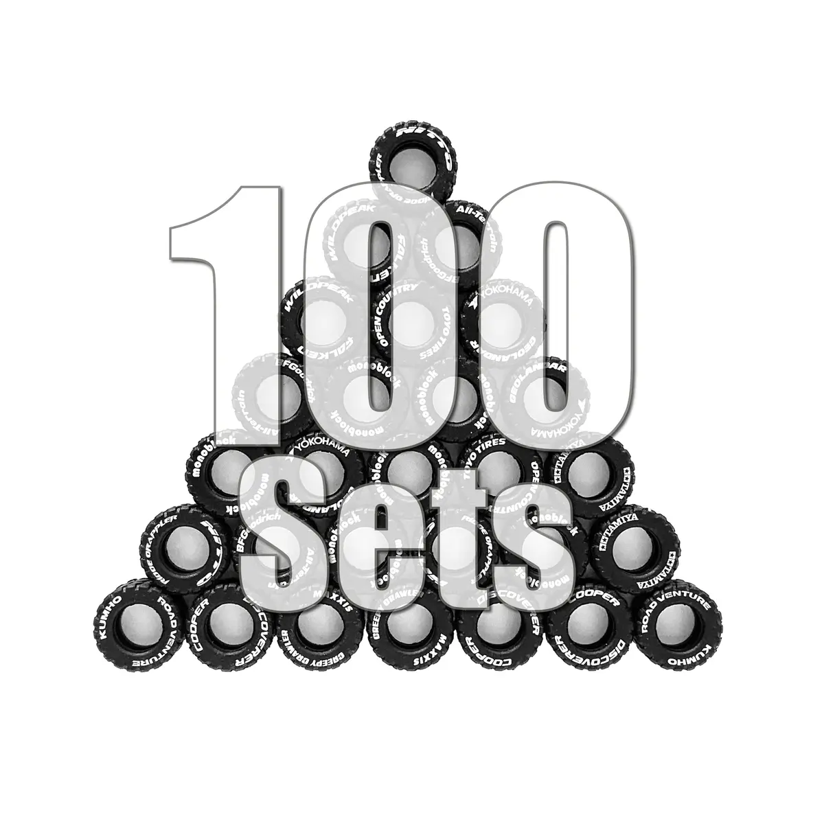 Off-Road Tires W/ Lettering 100 Sets (400 Pieces) Value Pack (50% Off & Free Shipping World-Wide) 1