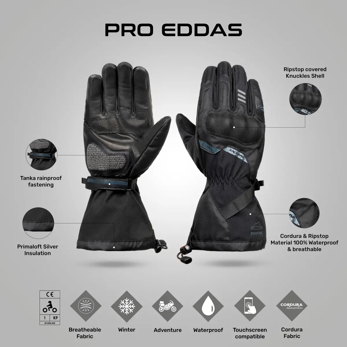 Pro Eddas - Full Gauntlet All Weather Riding Gloves 3