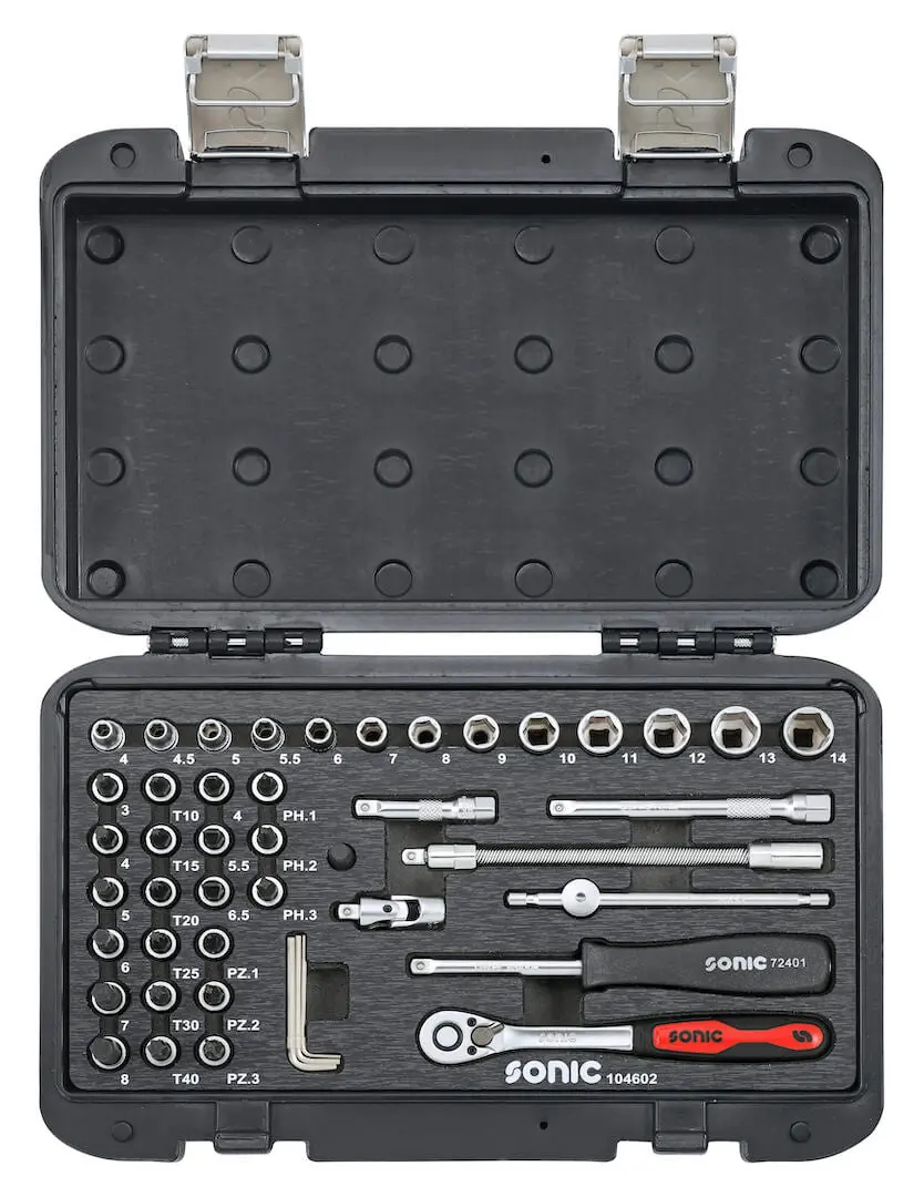 Sonic Tools Mobile Case Storage Metric Flank Socket 1/4" - 6 Point, 46-Pcs 1