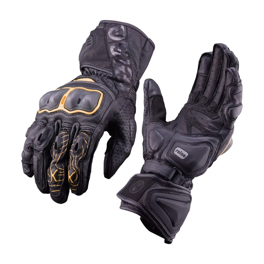 Rhodes - Full Gauntlet Touring Gloves (Orange) 1