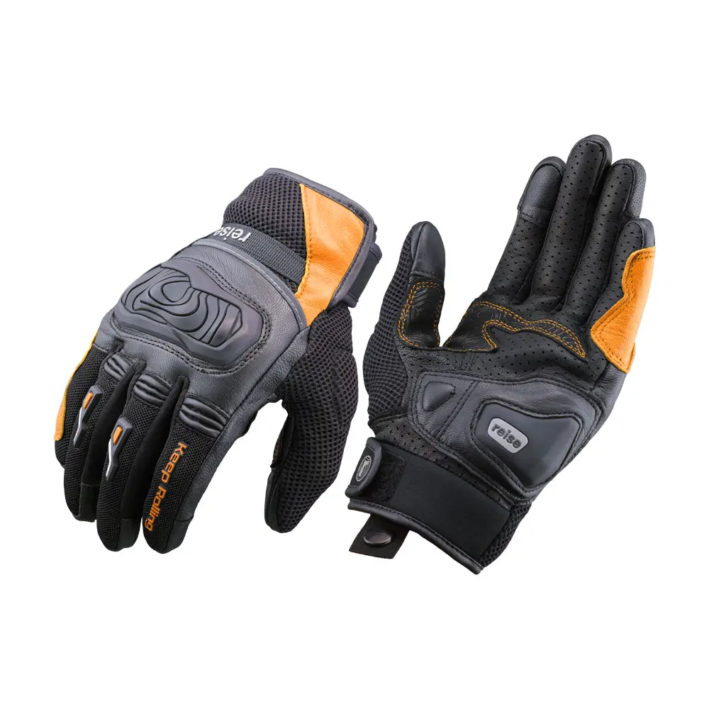 Austra - Urban Motorcycle Riding Gloves (Orange) 1