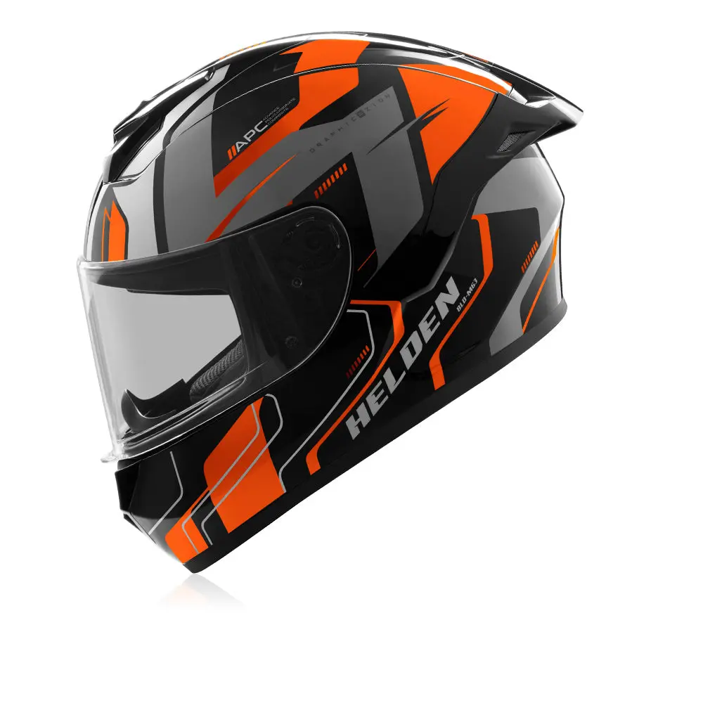Helden Helmet - Orange / Black Gloss 1