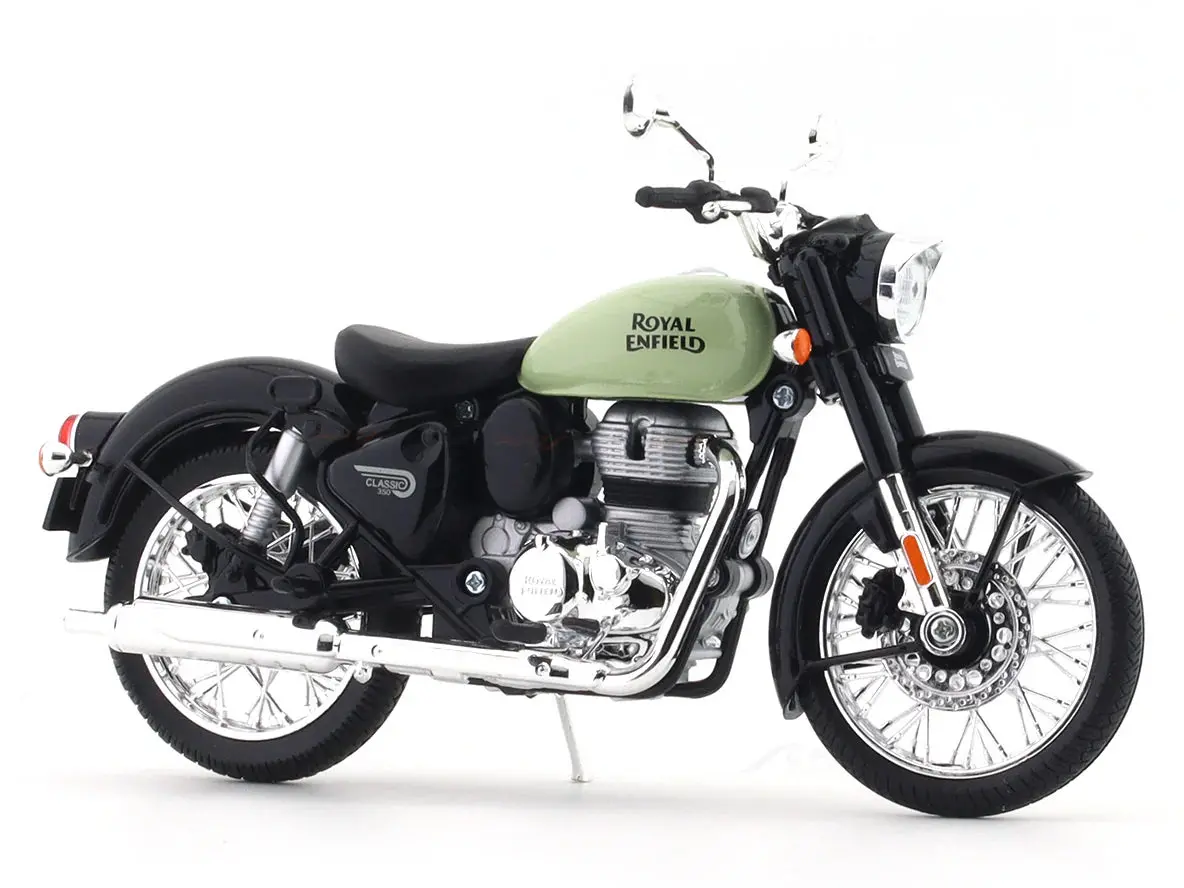 Maisto Royal Enfield Classic 350 Redditch Green Scale Model 1