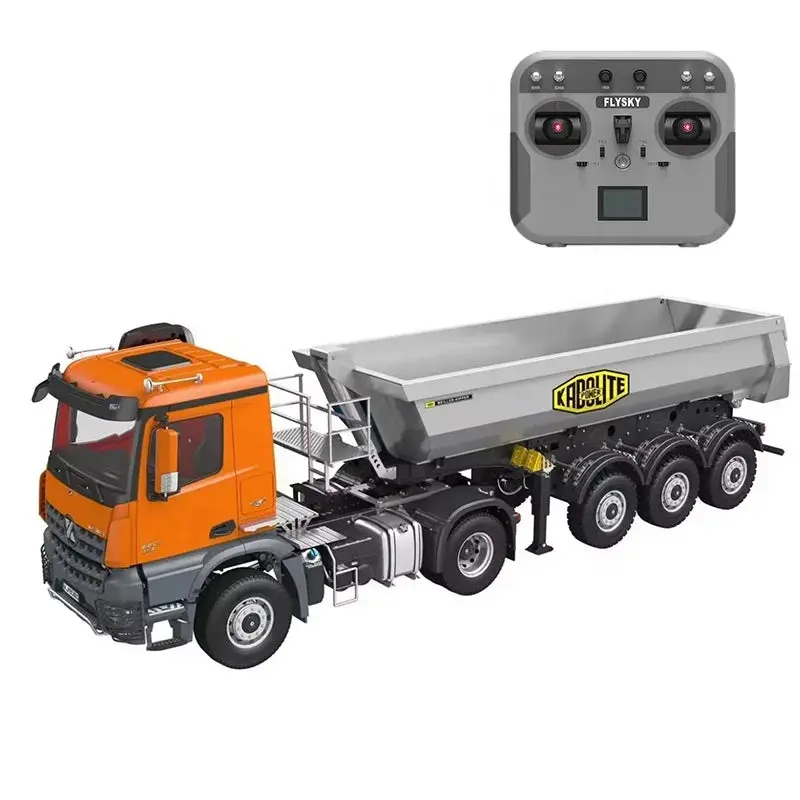 Kabolite K5801 1/14 4X4 Rc Tractor Truck With 3 Axles Electric Lifting Dump Trialer Rtr 1