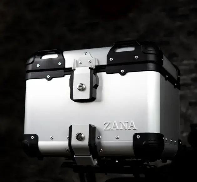 Zana Top Box Aluminium Silver (45L) R-Flat With Backrest Cushion 1
