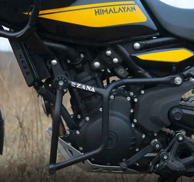Zana Crash Guard For Himalayan 450 (With Slider, Black Texture, Mild Steel)  Product Description: 1