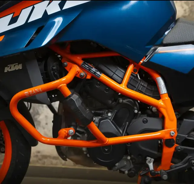 Zana Crash Guard With Slider Puck (Orange) For Ktm Duke 390/250/390 Gen 3 1