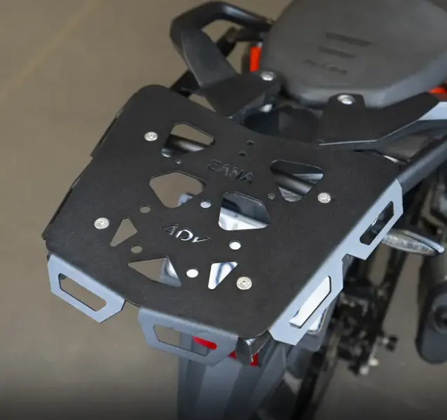 Zana Top Rack V2 With Ms Plate (Matte Black Texture) For Ktm Adv 250/390/390X – Compatible With Grab Rail 1