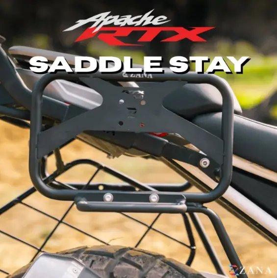 Roadster Saddle Stay With Jerry Can Mount (Black ) For Tvs Apache Rtx 300 1