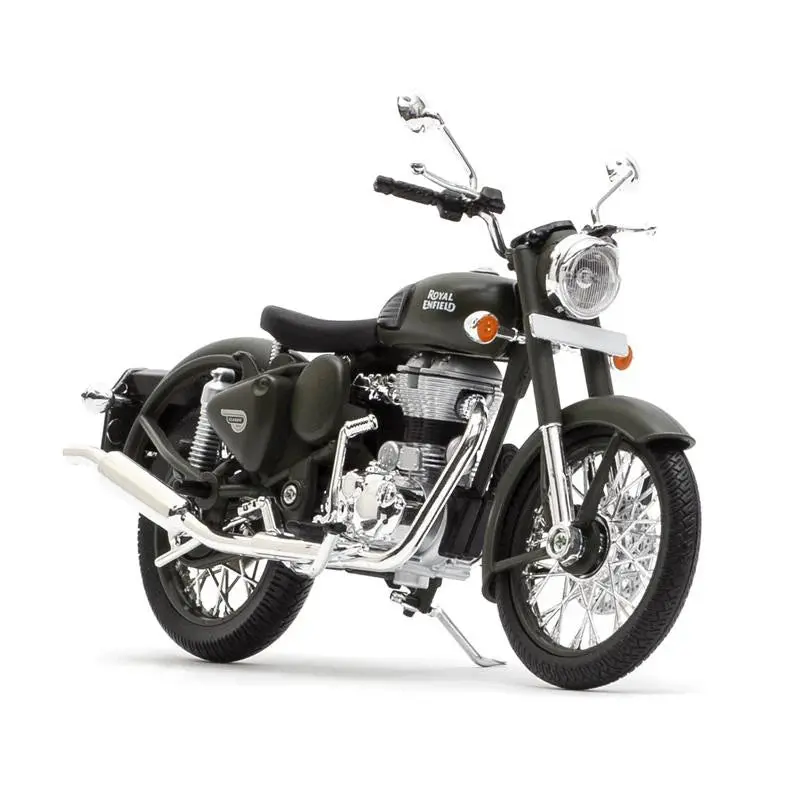 Maisto Royal Enfield Classic 500 Battle Green Scale Model 1