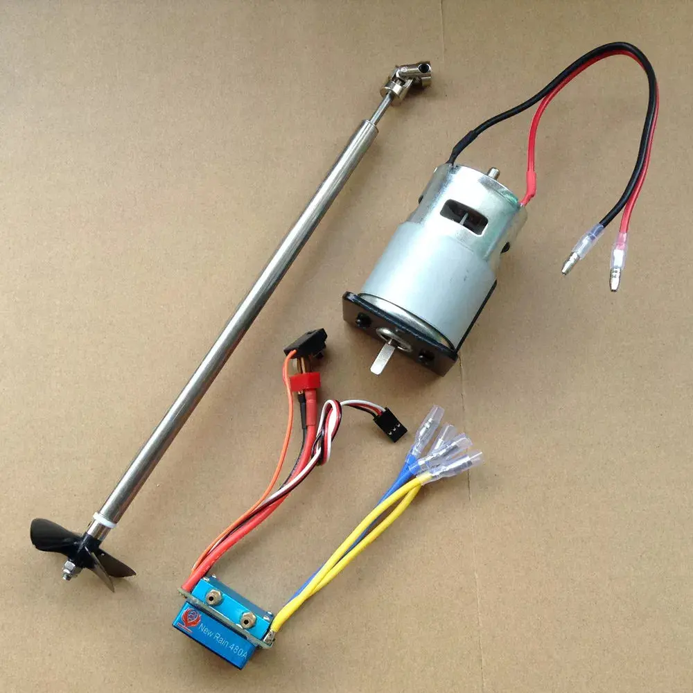 Rc Boat Power Set 775 Motor Motor Seat 480A Water-Cooled Esc Drive Shaft Four-Blade Propeller 1