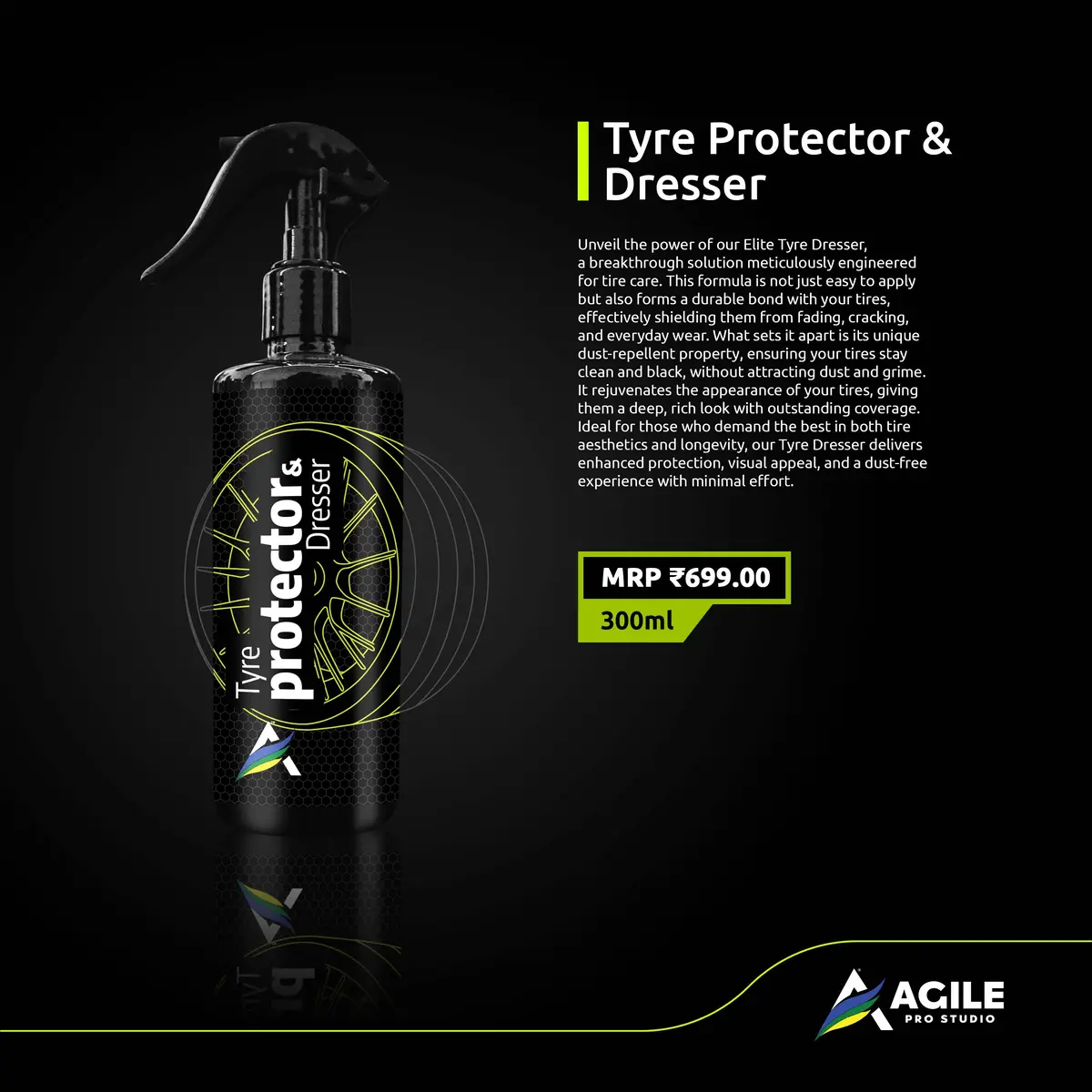 Agile Pro Studio Tyre Protector & Dresser - 300 Ml 1